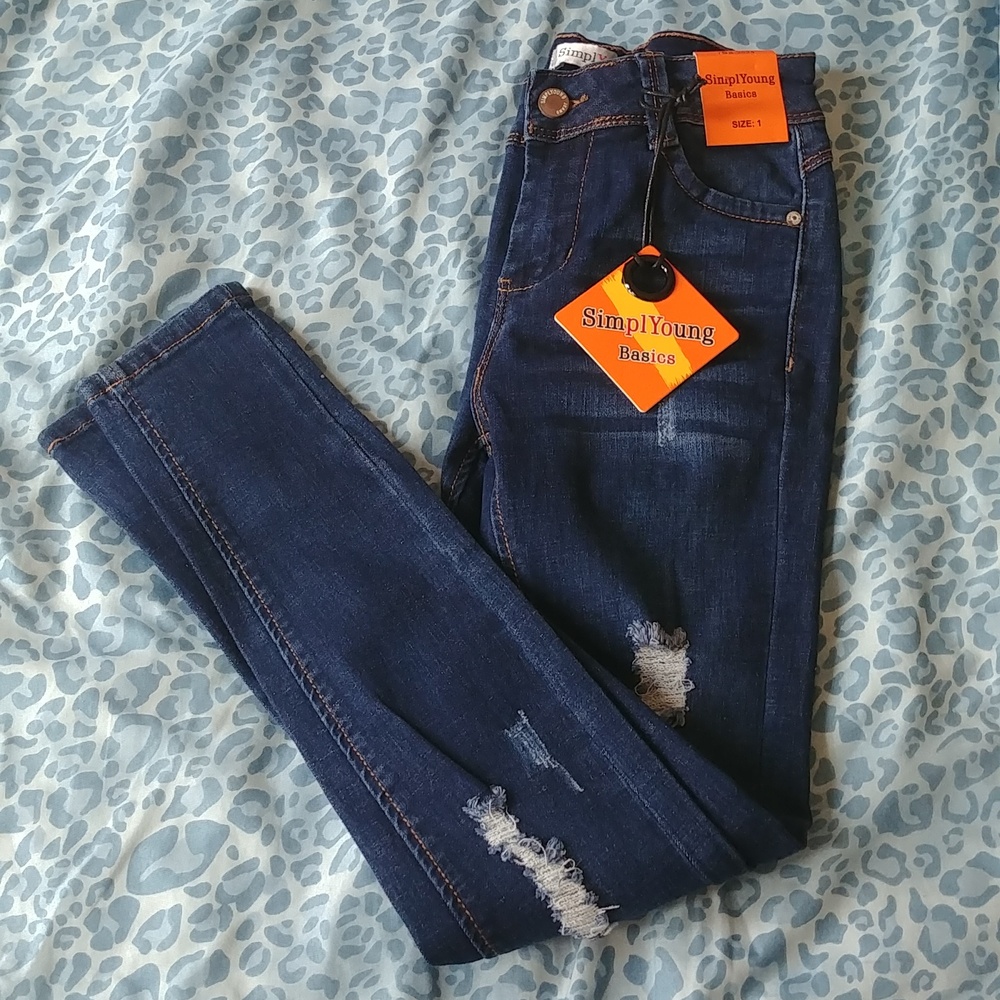 SimplYoung distressed skinny jeans